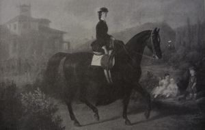 Thekla Attems-Lodron u. Kinder im Park - um 1864